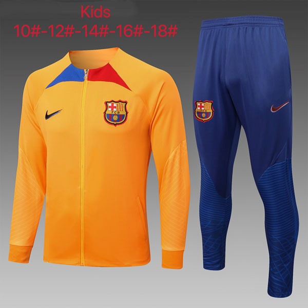 Kinder Trainingsanzug Barcelona 2023 Orange Blau